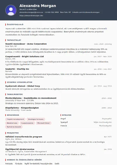 Mechanic önéletrajz-sablon