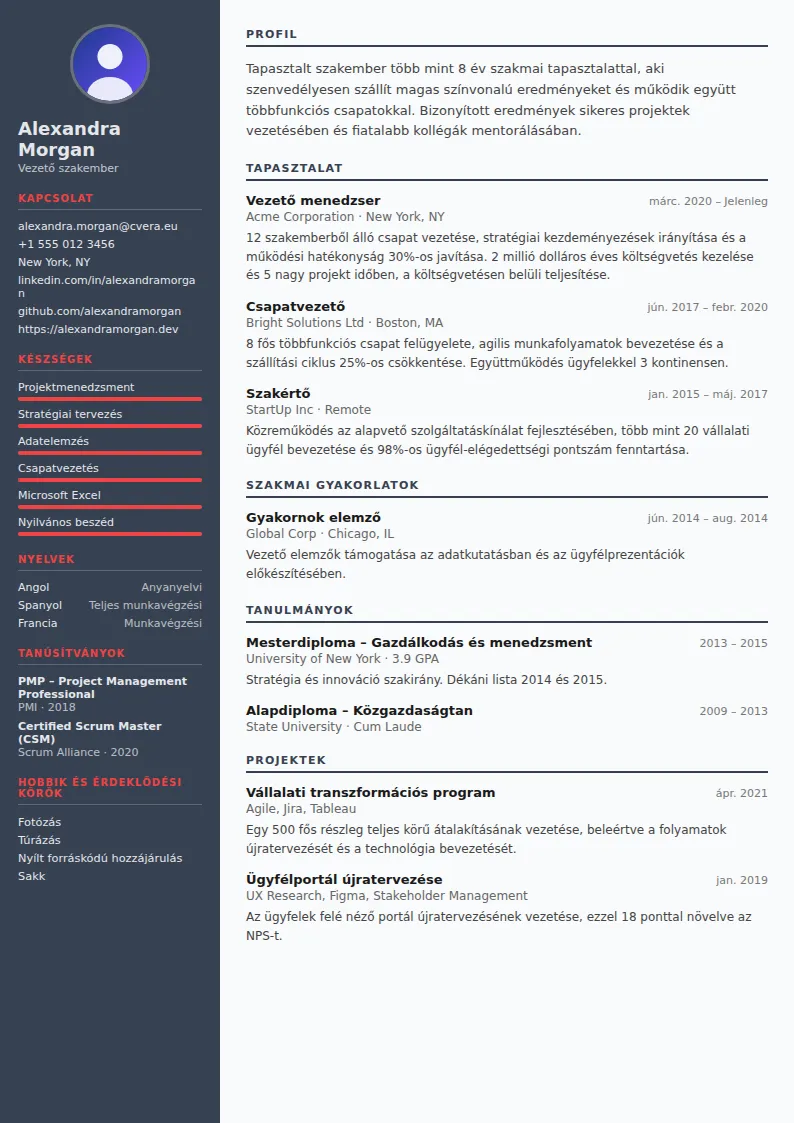 Mechanical Engineer önéletrajz-sablon