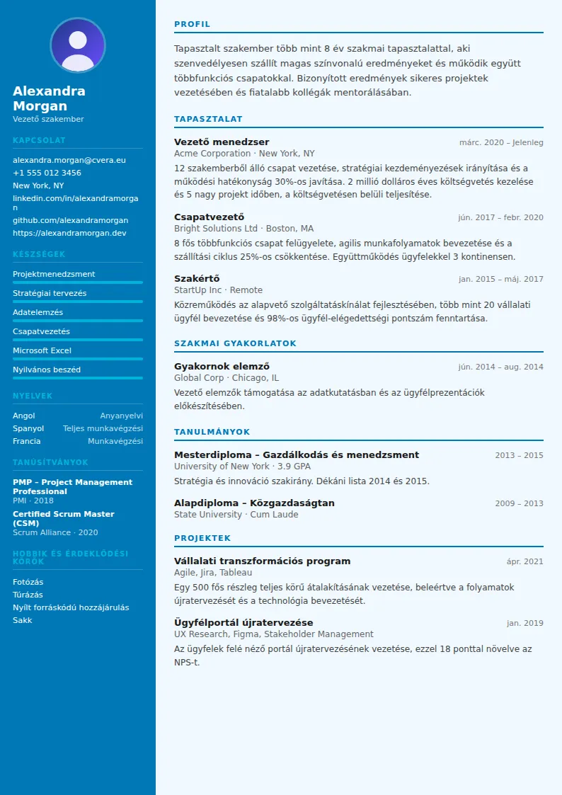 Medical önéletrajz-sablon