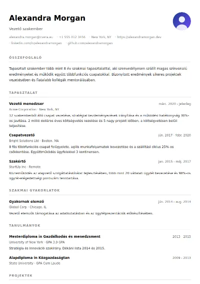 Minimalist önéletrajz-sablon