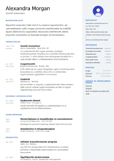 Nordic önéletrajz-sablon