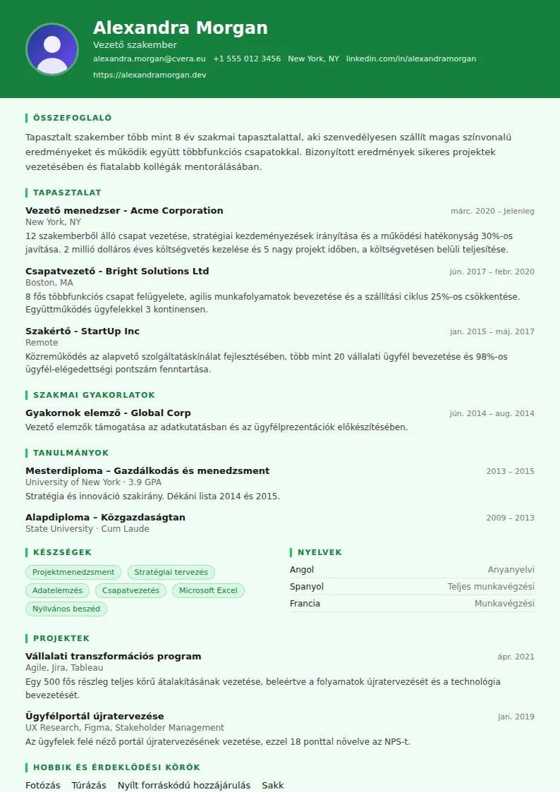 Pharmacist önéletrajz-sablon