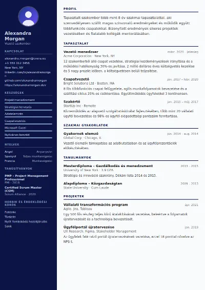 Pilot önéletrajz-sablon