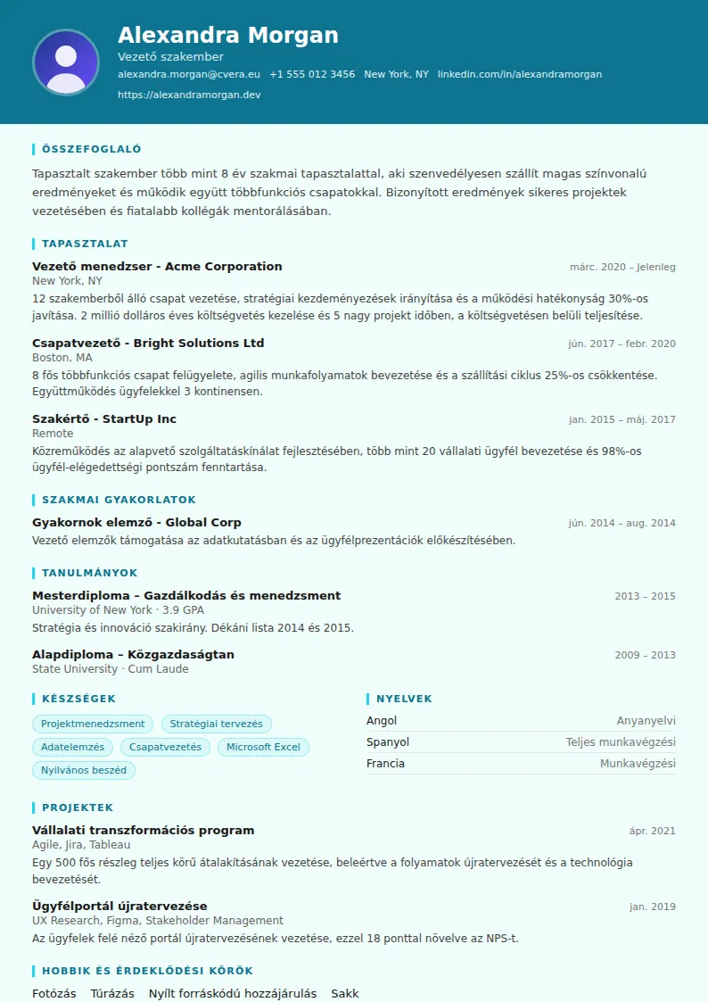 Scientist önéletrajz-sablon