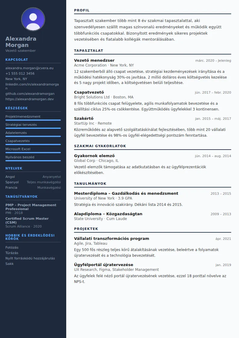 Software Engineer önéletrajz-sablon