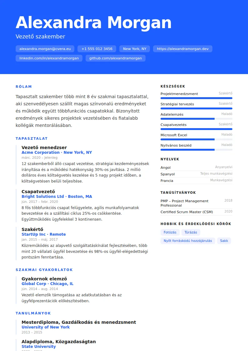 Spectrum önéletrajz-sablon