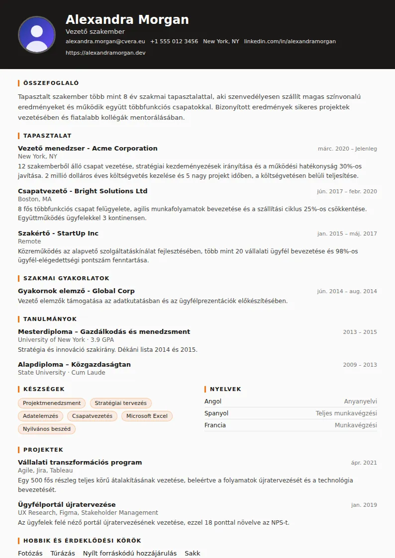 Truck Driver önéletrajz-sablon