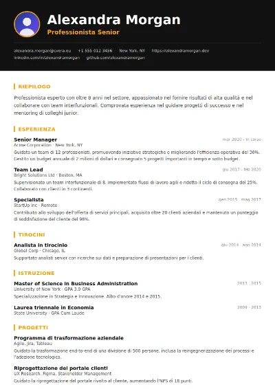 Modello di CV Bold