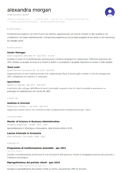 Modello di CV Clean