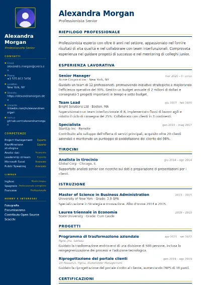 Modello di CV Corporate