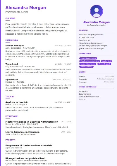Modello di CV Creative