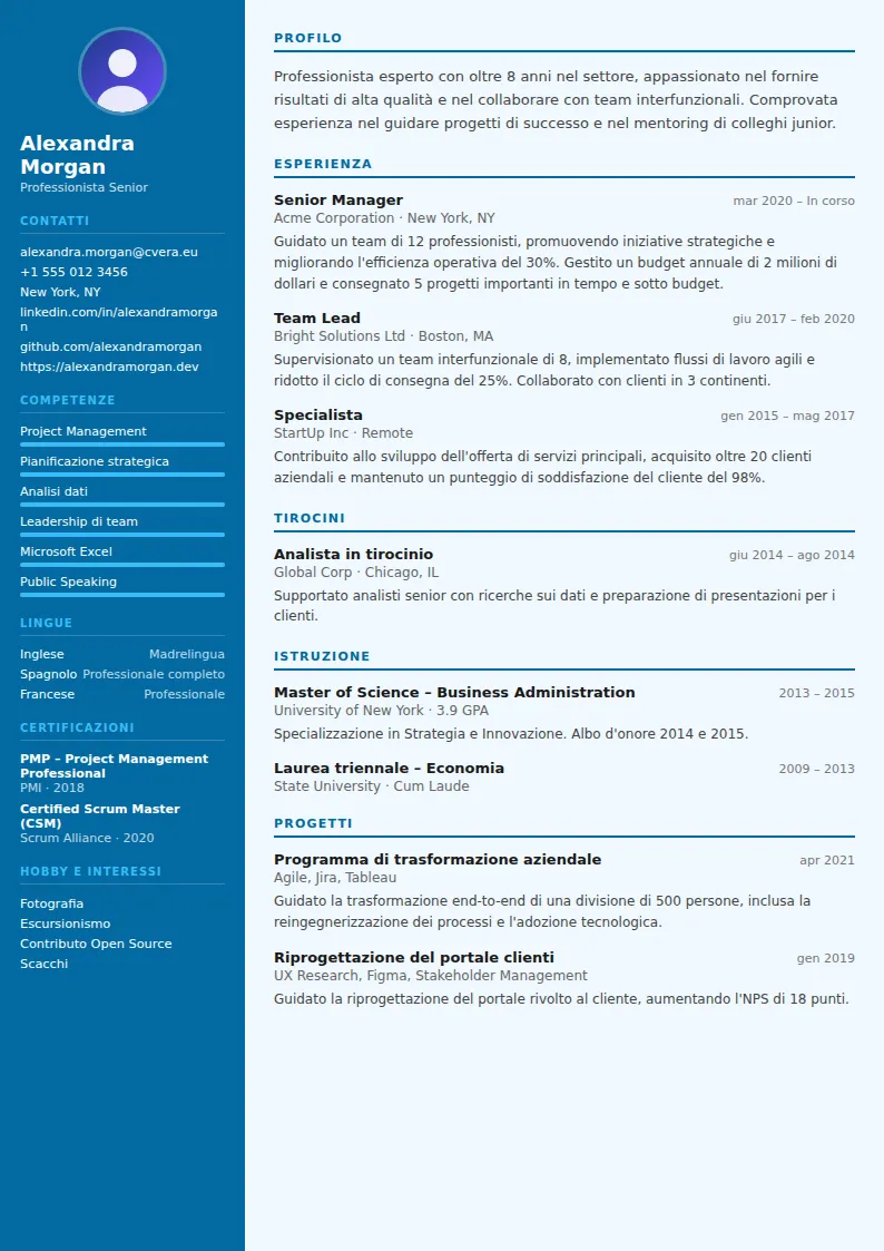 Modello di CV Dentist