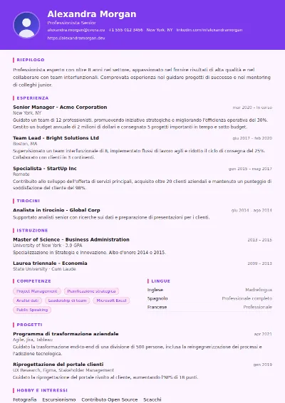 Modello di CV Graphic Designer
