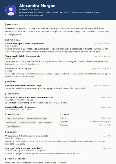 Modello di CV Legal