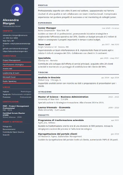 Modello di CV Mechanical Engineer