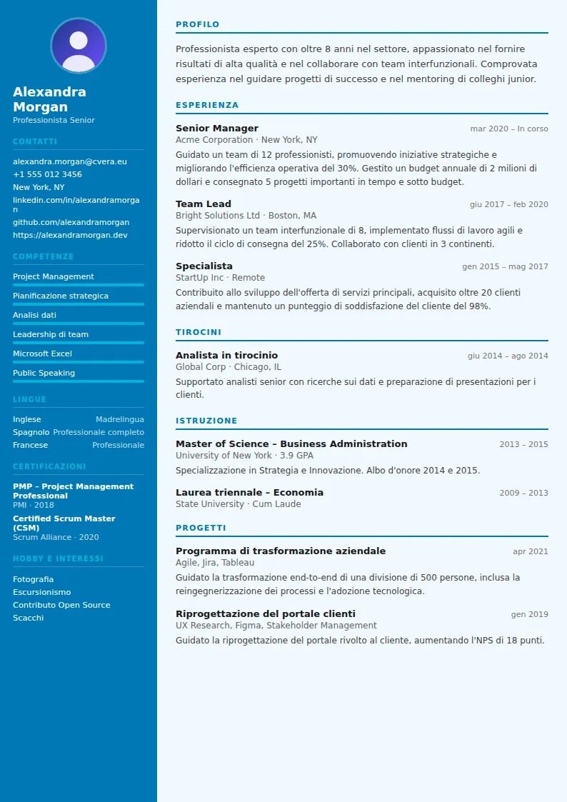 Modello di CV Medical