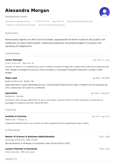 Modello di CV Minimalist