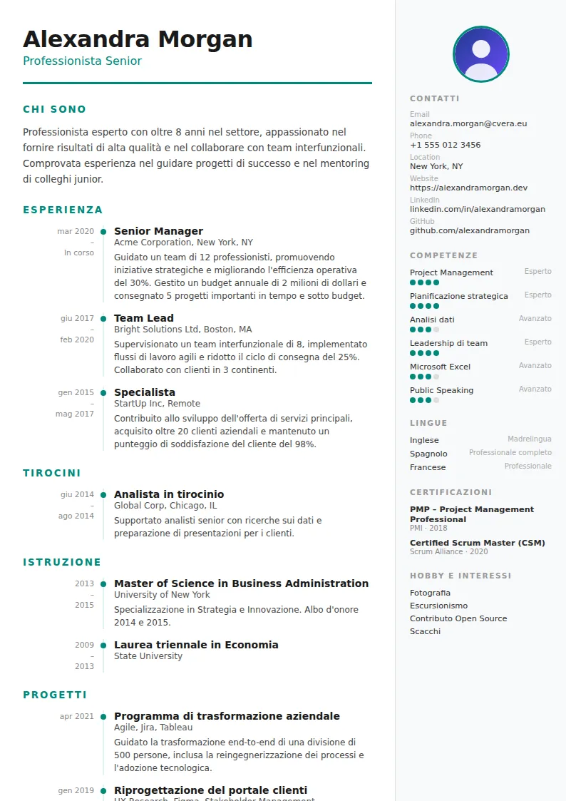 Modello di CV Modern