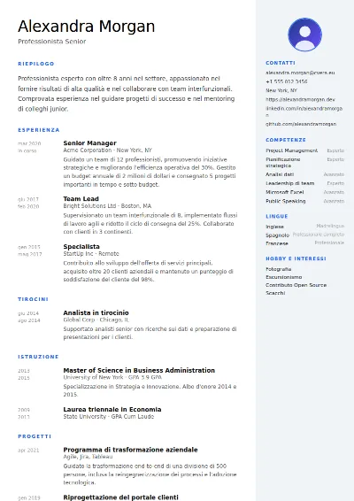 Modello di CV Nordic