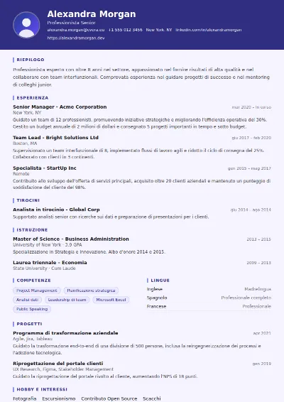 Modello di CV Paralegal