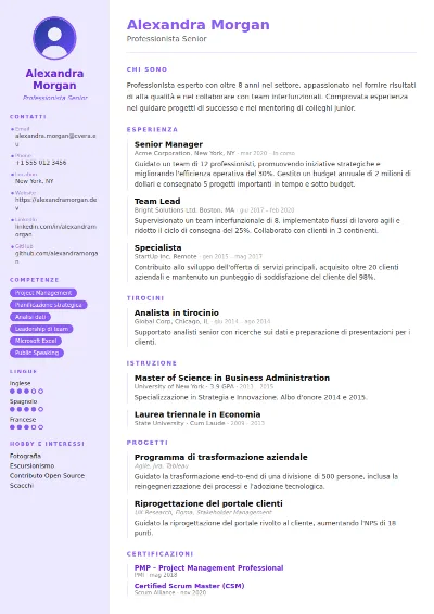 Modello di CV Pastel