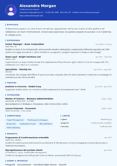 Modello di CV Plumber