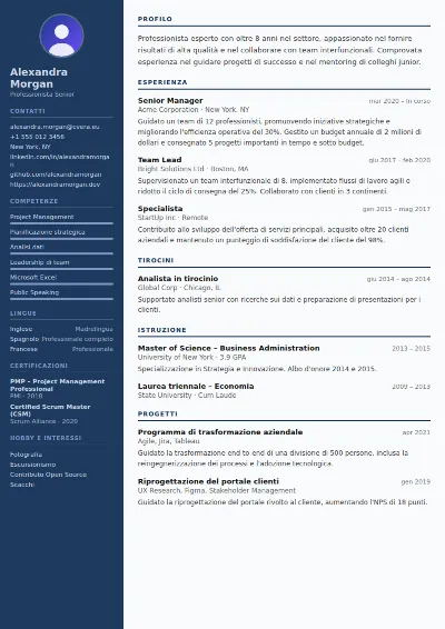 Modello di CV Police