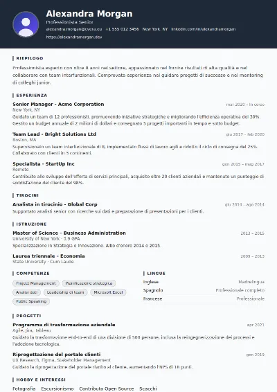 Modello di CV Security Guard