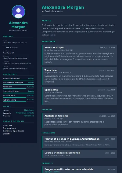 Modello di CV Slate