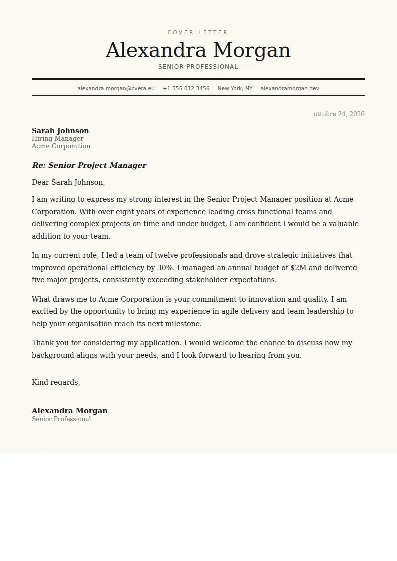 Sjabloon voor motivatiebrief Broadsheet