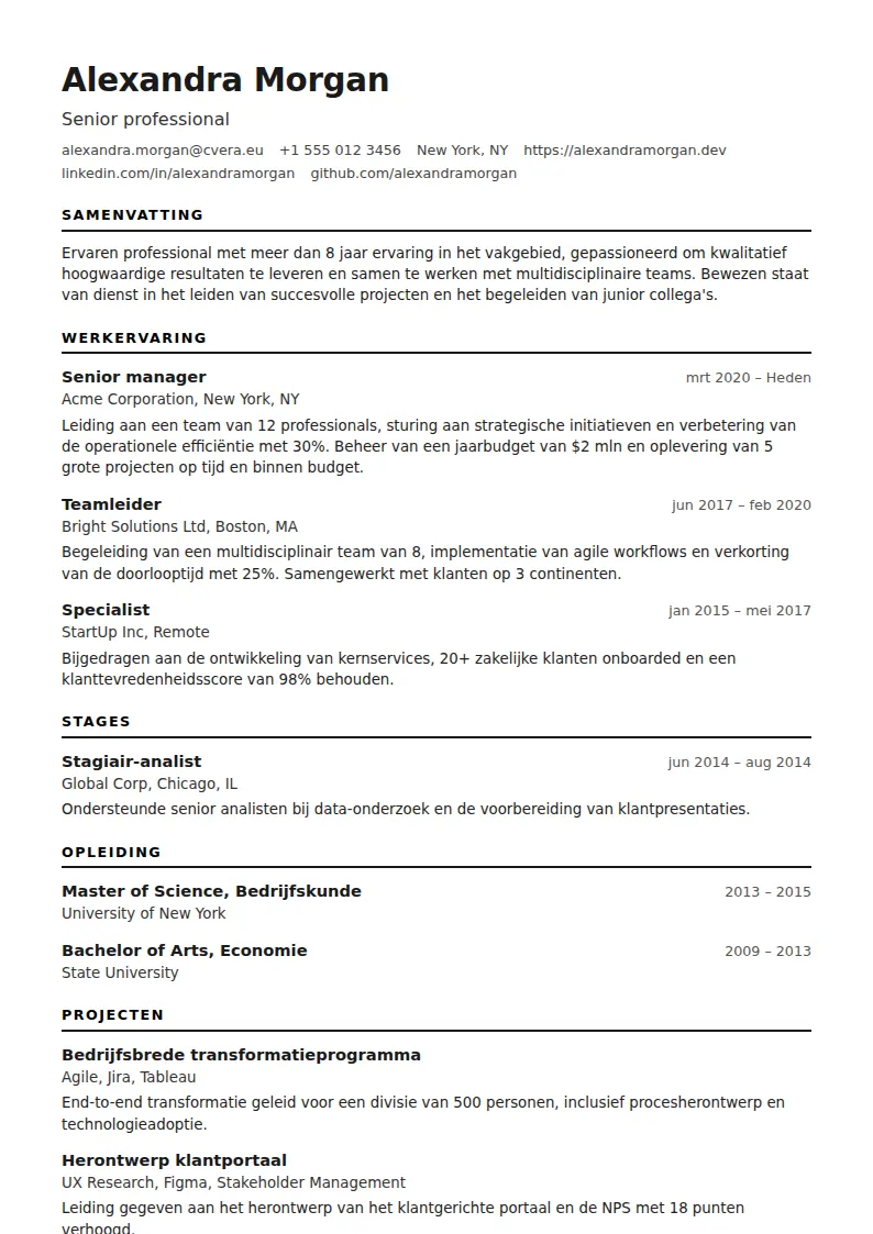 Cv-sjabloon ATS Modern