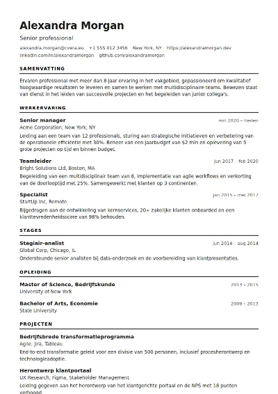 Cv-sjabloon ATS Modern