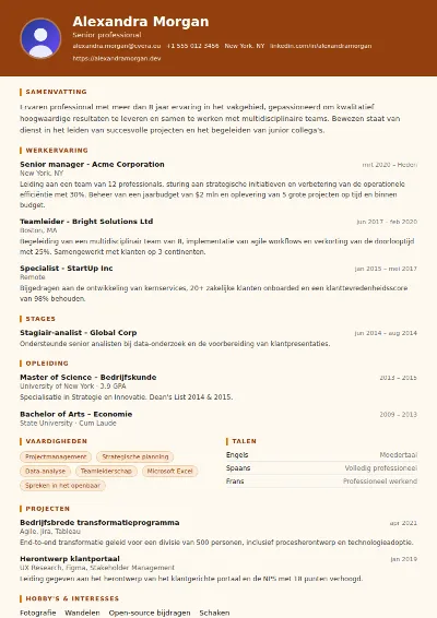 Cv-sjabloon Carpenter