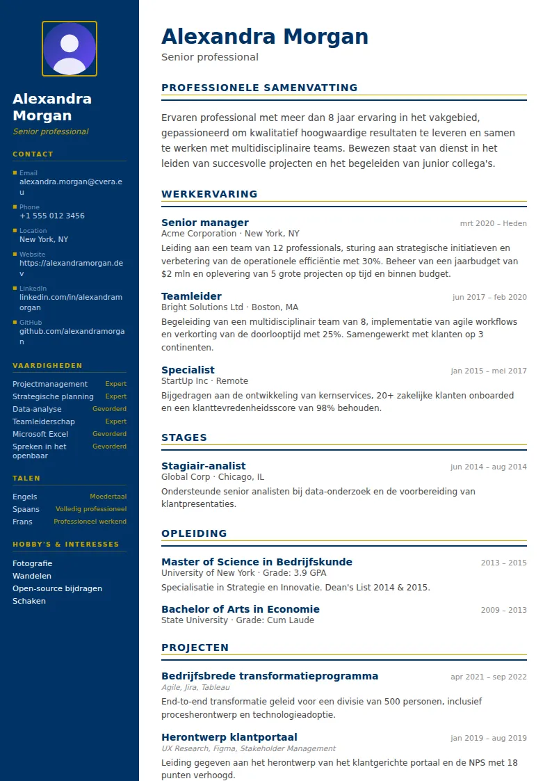 Cv-sjabloon Corporate