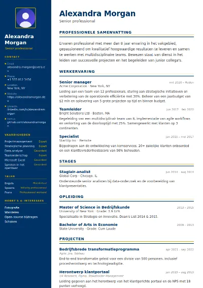 Cv-sjabloon Corporate