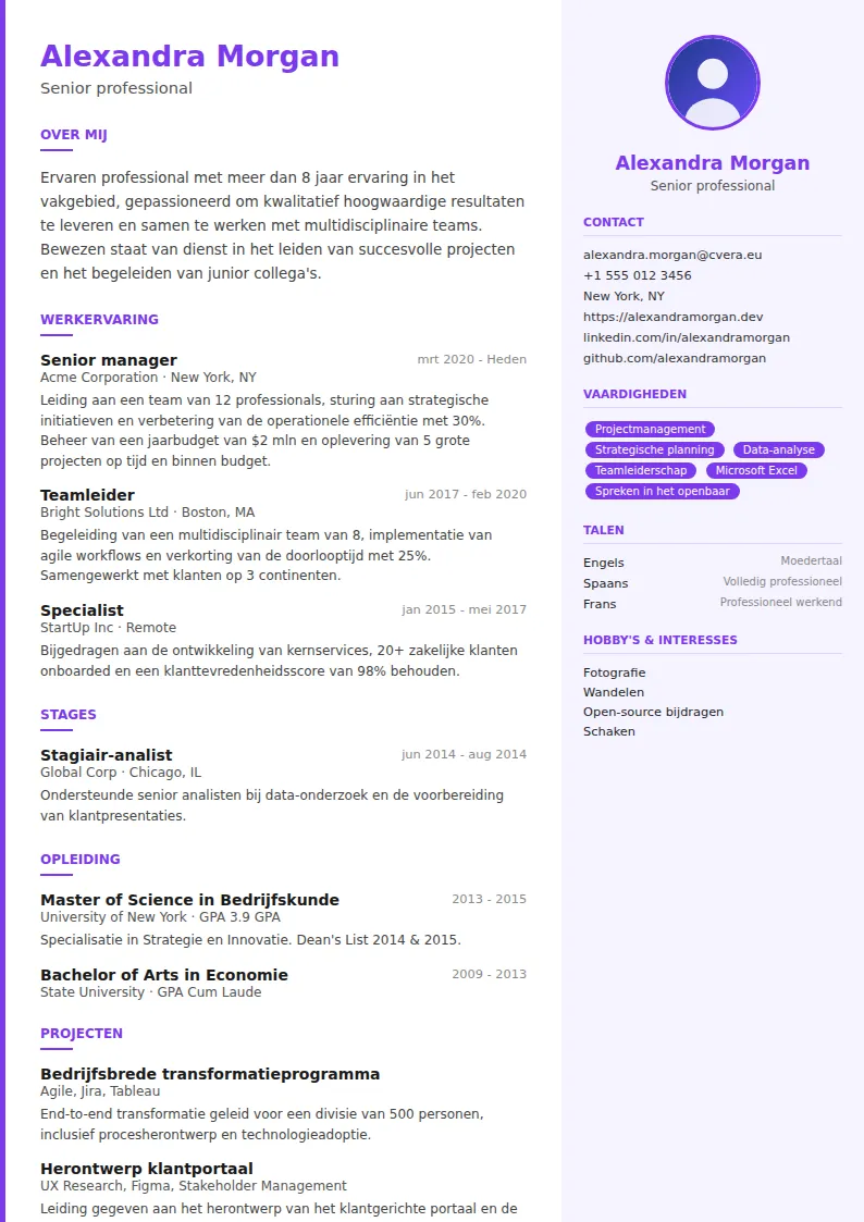 Cv-sjabloon Creative