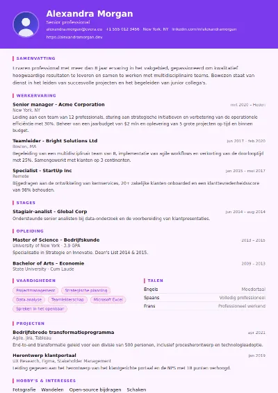 Cv-sjabloon Graphic Designer