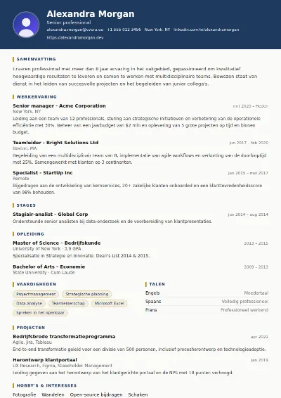 Cv-sjabloon Legal