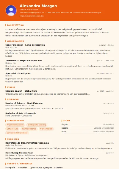 Cv-sjabloon Logistics