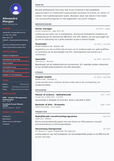 Cv-sjabloon Mechanical Engineer