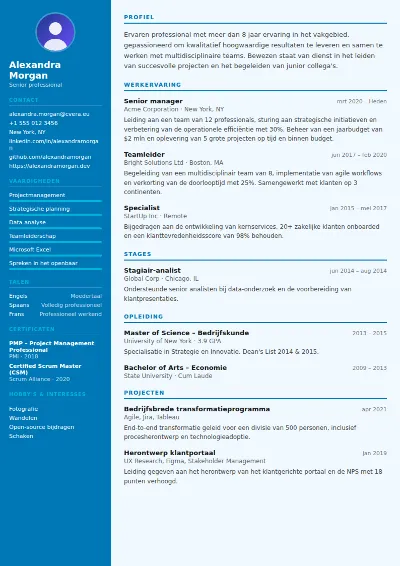Cv-sjabloon Medical