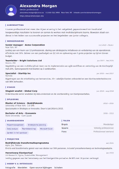 Cv-sjabloon Paralegal