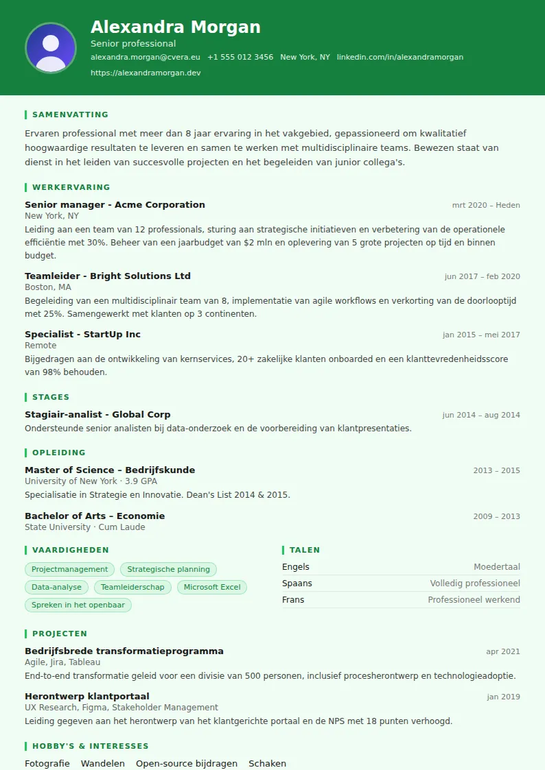 Cv-sjabloon Pharmacist