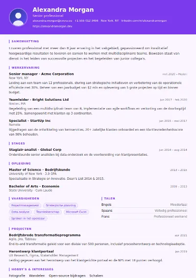 Cv-sjabloon Psychologist