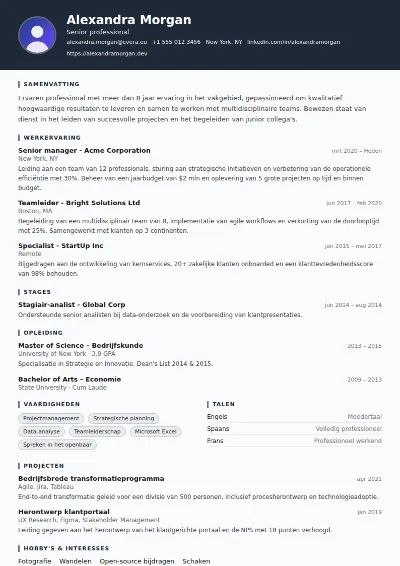 Cv-sjabloon Security Guard