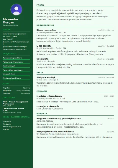 Szablon CV Accountant