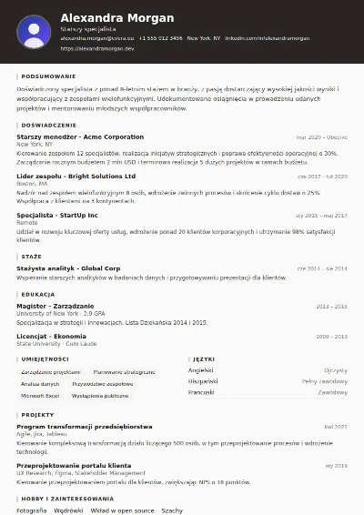 Szablon CV Architect