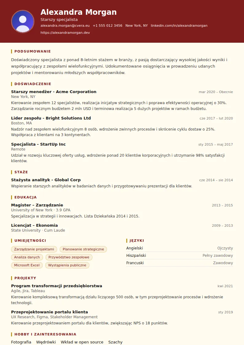 Szablon CV Attorney