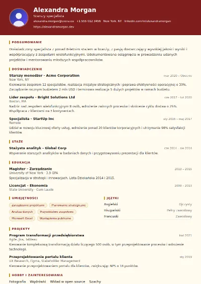 Szablon CV Attorney