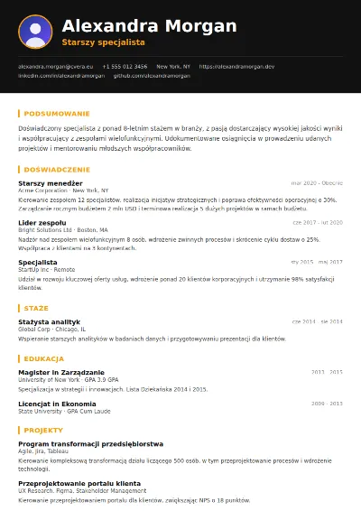 Szablon CV Bold